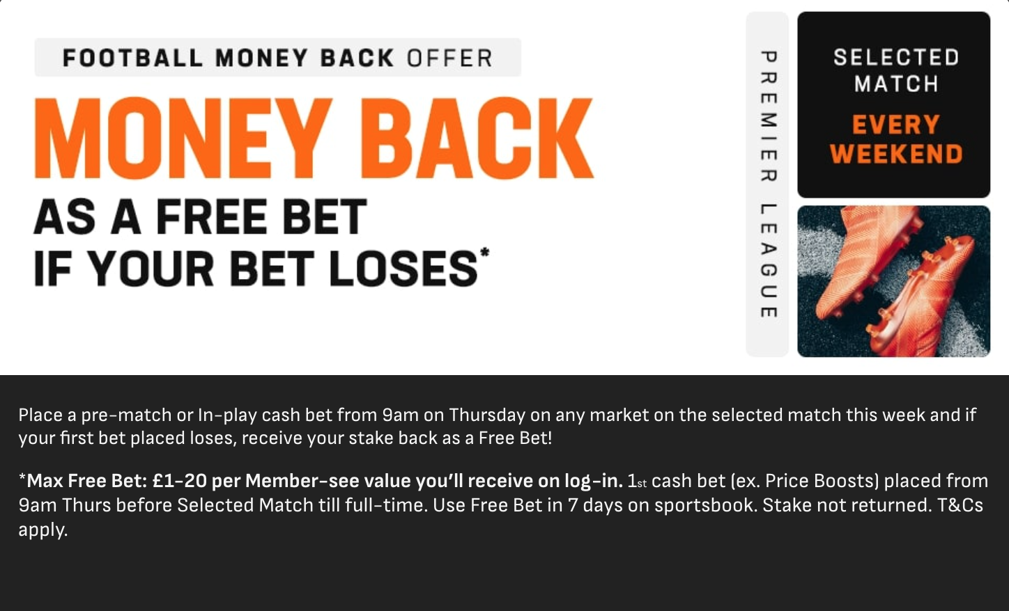 Livescore Bet promotion: Money back as a free bet if your bet loses